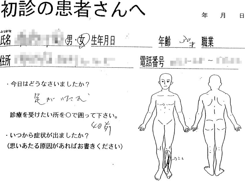 左下腿から足背の痛み